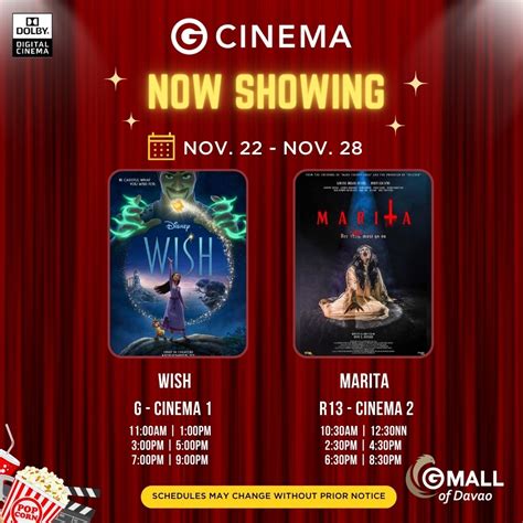 cinema schedule davao|GMall Cinemas .